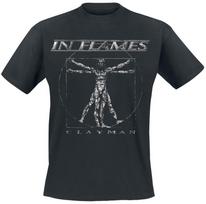 In Flames Corrupted Vitruvian Graphic Tee, Gothic Metal Shirt with Clayman Art Print for Fans L gray