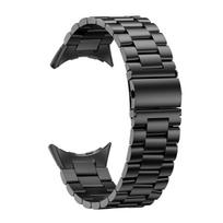 For Google Pixel Watch 5 Stainless Steel Band 3 Bead Metal Bracelet Adjustable Butterfly Clasp Business Replacement Wristband 45mm juoda