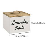 Desktop Storage Box Wooden Rustic Laundry Dishwasher Pod Container Farmhouse Holder Kitchen