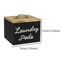 Desktop Storage Box Wooden Rustic Laundry Dishwasher Pod Container Farmhouse Holder Kitchen beige