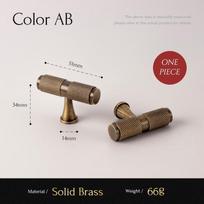 Santaya Solid Antique Brass Handles With Knurled Cross Pattern for Kitchen Cabinet T Bar Pull Bedroom Wardrobes and Drawer Knobs
