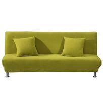 Solid Color Elastic Fleece Armless Sofa Bed Cover Small (120-155 cm Sofa Bed) yellow
