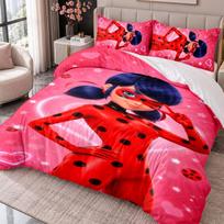 Miraculous Ladybug 3Pcs Bedding Set Duvet Cover With Two Pillowcases For Bedroom Home Decoration 140cmx210cm