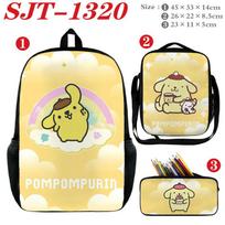 Sanrio Anime 3-Piece Set Backpack Lunch Bag Pencil Case Large Capacity Student School Bag Cute Cartoon Pink Shoulder bag