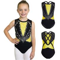 Vaikų mergaičių baleto šokio triko gimnastikos pasirodymo kostiumas be rankovių su kryžiumi nugaroje, kalnų krištolais, metalinis dailiojo čiuožimo bodis 7-8 Years