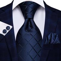 Hi-Tie Mėlynojo povyklės Naujas Dizainas Vestuvinis Kaklaraištis Vyrams Servetėlė Rankogalių Sagtys Dovana Vyrų Kaklaraiščių Rinkinys Verslo Šventė Dropshipping blue