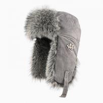 Unisex Winter Warm Fleece Lined Hat With Ear Flaps Soft Suede Fabric Ski Cycling Cap Cold Weather One Size 56-60cm gray