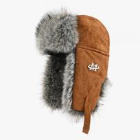 Unisex Winter Warm Fleece Lined Hat With Ear Flaps Soft Suede Fabric Ski Cycling Cap Cold Weather One Size 56-60cm gray