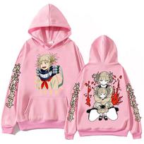 Anime My Hero Academia Himiko Toga Hoodies Harajuku Pullover Tops Man Woman Fans Gift Long sleeve Oversized Sweatshirt S pink