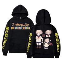 Anime My Hero Academia Himiko Toga Hoodies Harajuku Pullover Tops Man Woman Fans Gift Long sleeve Oversized Sweatshirt M black