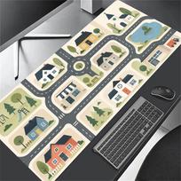 City Street Map Large Mouse Pad Big Desk Mat Office Computer Gaming Mousepad for Laptop Keyboard Desktop Decor Desk Accessories 300X800X2MM