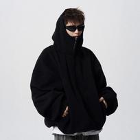 Heavy deconstruction hooded jacket winter brand design sense splicing sweater fleece hoodie XXXL