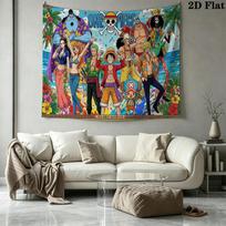 Pirates Anime Art Wall Tapestry Aesthetic Wall Hanging Printed Fabric Blanket Decorative Tapestries for Bedroom Living Room Home Decor 130cm x 150cm