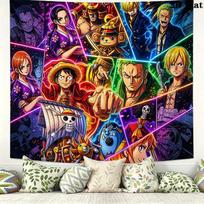 Pirates Anime Art Wall Tapestry Aesthetic Wall Hanging Printed Fabric Blanket Decorative Tapestries for Bedroom Living Room Home Decor 150cm x 200cm