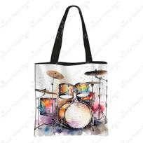 Music Notes Print Tote Bag Musical Instrument Handbag Guitar Violin/Violoncello/Piano Shoulder Bag BookBag Day Bag Shopping Bag 34cmX34cm