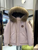 Winter new big fur collar medium and long down jacket women's coat tooling men and women's couples thickened hooded European goods L 65-75kg gray