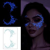 Glow in The Dark Halloween Luminous Face Tattoo Stickers  Men Women Style 6
