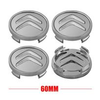 4Pcs 3D 60mm Citroen Logo Car Wheel Center Hub Cap Replacement Accessories For Citroen Berlingo C3 C4 C5 Aircross C-ELYSEE C4L 60mm-silver white