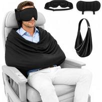 Multi-use 3-in-1 Travel Sleep Pillow Built-in Adjustable Eye Mask Comfort Airplane Neck Support Pillow for Traveling Office Home