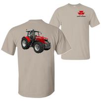 Massey Ferguson Red Tractor 2-Sided Vintage Graphic T-Shirt Tee 130 gray