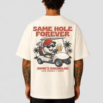 Same Hole Forever Bachelor Shirt, Custom Golf Bachelor Party Tee, Groom Matching Party Tee, Groomsmen Golf Tee, Guys Weekend, Groomsman Gift L brown