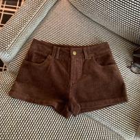 Y2K Vintage Corduroy Shorts for Women Low Rise Straight Leg Slim Casual Shorts Fall Winter Streetwear XS