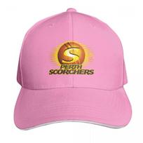Perth Scorchers Custom Sticker Baseball Cap Low Profile Unstructured Unisex For Men Women Outdoor Golf Running Hiking pink