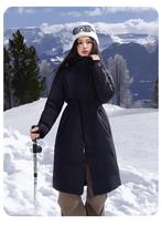 New goose down jacket women's wind shell. Fashion long medium and long jacket trench coat down jacket l [recommended 60-67.5kg] gray