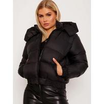 Womens Loose Fit Hooded Puffer Jacket Casual Winter Warm Coat S black