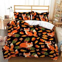 Lovely Cartoon Fox Bedding Set Animal Bed Linen Quilt Duvet Cover Set Home Decor Twin Single Queen King Size Fashion Kawaii Gif 70x133cm 2pcs