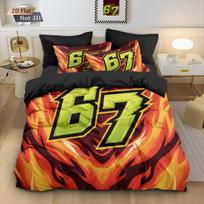 Fun Whimsical Number 67 Digital Printed 3PC Duvet Cover with Pillowcases Novelty Queen King Size Comforter Unique Bedroom Decor EU Single 135x200