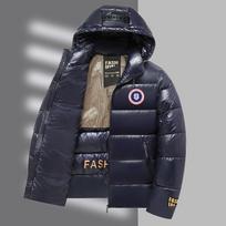 26 Warm Retro Detachable Hooded Puffer Jacket Unisex Thick Winter Coat L gray