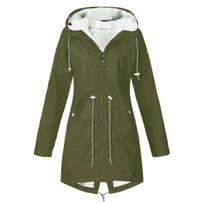 New Men's Fleece Lined Hooded Jacket, European & American Autumn Winter Outdoor Hiking Waterproof Windbreaker Coat L brown