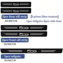 Carbon Fiber Car Sticker Protector Strip Auto Door Sill Side Protect Film For FIAT 500E 500 500L 500C 500S 500X Car Accessories V8