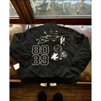 Pure original retro embroidered letter bomber jacket loose baseball jacket trendy brand men and women versatile L gray
