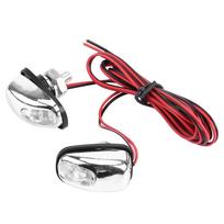 Pair of Car LED Light Wiper Hood Windshield Water Spray Nozzle Washer Lamp 12V