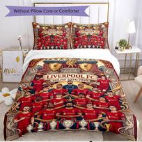 3pcs Duvet Cover Set (1*Duvet Cover + 2*Pillowcase, Without Core), Liverpool Football Club Print Soft All‑Season Bedding Set, Home Bedroom Decor Gift 140cmx210cm
