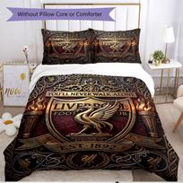 3pcs Duvet Cover Set (1*Duvet Cover + 2*Pillowcase, Without Core), Liverpool Football Club Print Soft All‑Season Bedding Set, Home Bedroom Decor Gift 135cmx200cm
