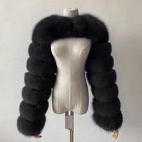 KOSY Fashion Women's Faux Fur Vintage O-neck Long Sleeve Splicing Contrasting Colors Coat Female Tide S gray