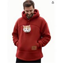 Fleece vyriškas augintinis viename vyriškas ir moteriškas su gobtuvu laisvas kasdienis šiltas megztinis XXXL