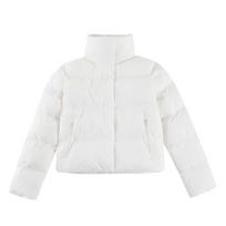 A home puff thickened down jacket women's winter stand-up collar loose short sports warm jacket new L white