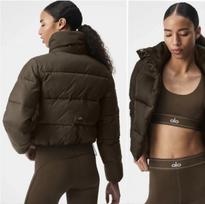A home puff thickened down jacket women's winter stand-up collar loose short sports warm jacket new M black