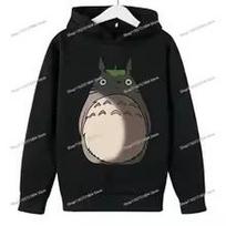 Totoro Hooded Hoodie for Children Anime Cartoon printed Fashion Sweatshirt Boys Girls Autumn Hip Hop Hoodies Kids Clothes gifts 160 black