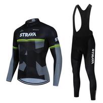 STRAVA Long Sleeve Cycling Jersey Road Mountain Bike Moisture Wicking Breathable Quick Dry XXXL