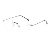Frameless round glasses female anti-blue light ultra-light advanced sense eyes frameless frame flat mirror batch Internet celebrity style flat mirror white