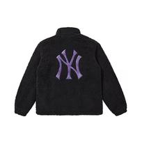 New Era Velvet Jackets Unisex Black Stand Collar Moderate 12877416 XS black