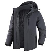Thick Cotton Jacket For Men, Solid Color, Loose Fit, Thick And Warm Cotton Jacket 3XL