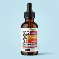 Sublingual Vitamin B12 & B Complex Liquid Drops – 5000mcg B12, B6, Vegan, Non-GMO (2 fl oz, Raspberry Flavor) 2pack