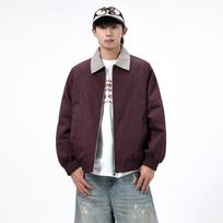 Men's 2025 Autumn Plaid Patchwork Loose Lapel Jacket - Versatile Fashion Trend Medium raudona