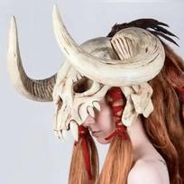 Halloween Cosplay Skull Mask Bull Head Costume Props,Fancy Dress up for , Party Nightclub